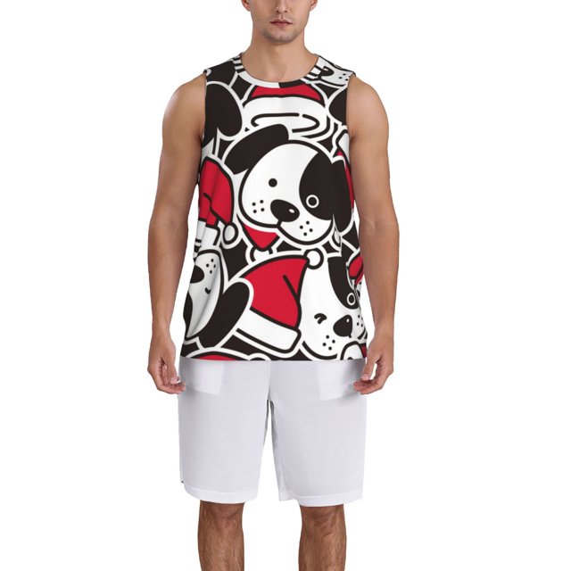 Adobk Cute Dog Print Basketball Jerseys Sports Fans Shirts Clothing for