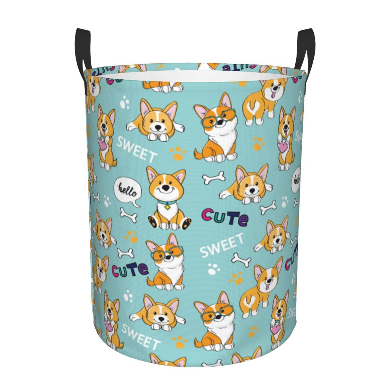 Adobk Cute Dogs Print Laundry Basket,irty Clothes Hamper with