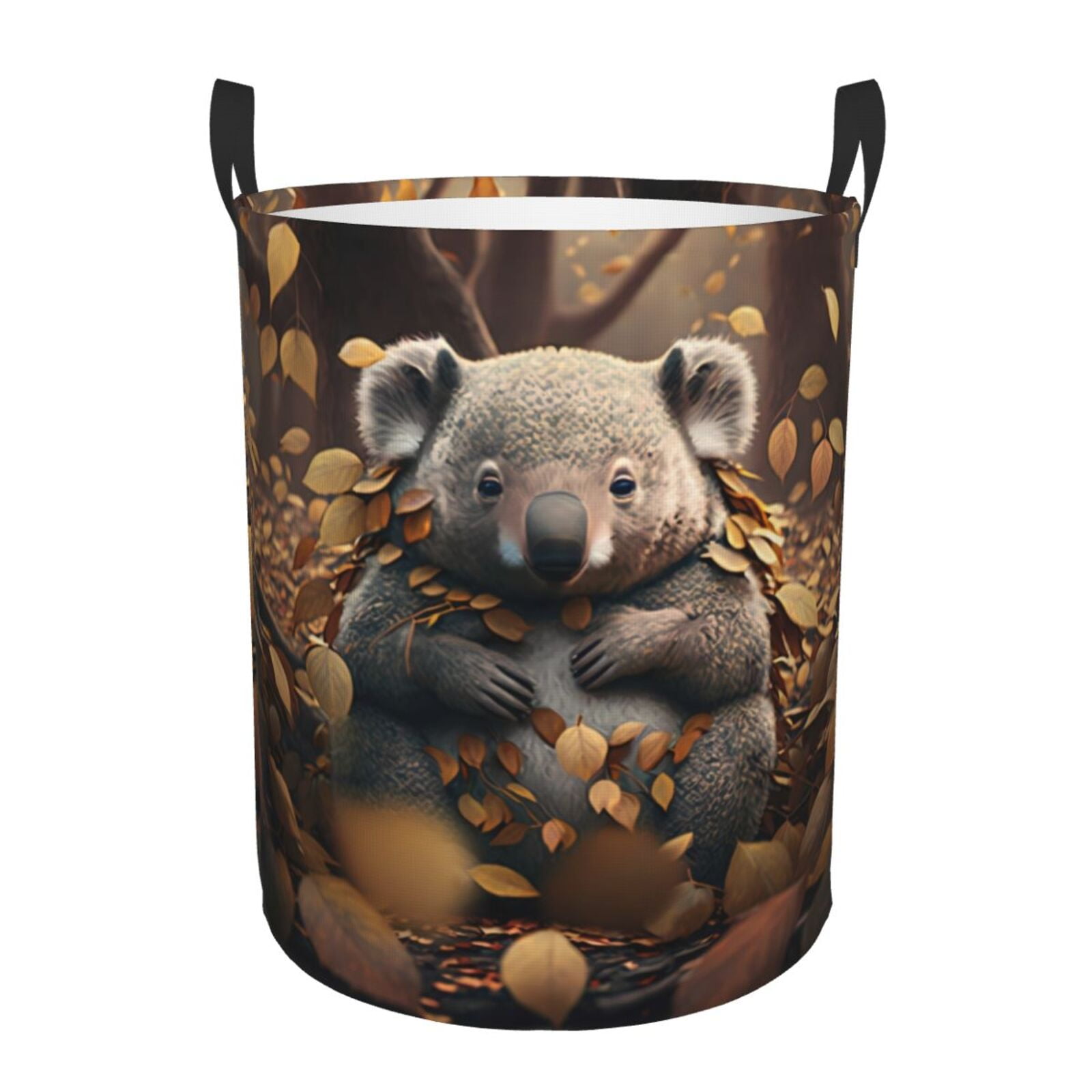 Adobk Cute Fallen Leaf Koala Print Laundry Basket,irty Clothes Hamper