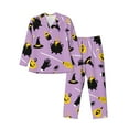 Adobk Cute Halloween Print Mens Pajamas Set Long Sleeve Soft Pajamas