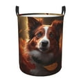 Adobk Cute Maple Leaf Puppy Print Laundry Basket,irty Clothes Hamper
