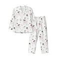Adobk Cute Poodle Dog Print Mens Pajamas Set Long Sleeve Soft Pajamas