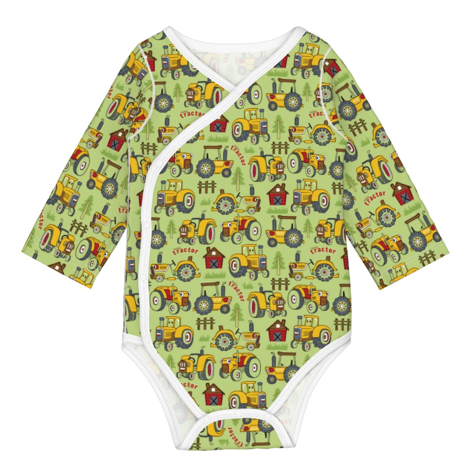 Adobk Cute Tractor Print Baby LongSleeve Bodysuit Baby Clothes Newborn
