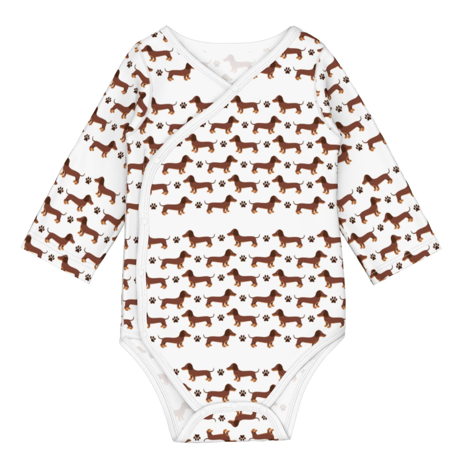 Adobk Dachshund Dog Puppy Print Baby LongSleeve Bodysuit Baby Clothes