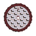 Adobk Dachshund Dog Puppy Print Christmas Tree Skirt Party Decorations