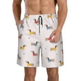Adobk Dachshund Dog Puppy Print Men's Swim Trunks Hawaiian Bathing Suit