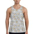 Adobk Daisies Flowers Print Men's Workout Tank Tops Sleeveless Mesh