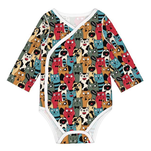 Adobk Different Cats 1 Print Baby LongSleeve Bodysuit Baby Clothes