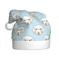Adobk Dog Print Christmas Hat, Santa Hat, Xmas Holiday Hat for Adults