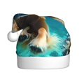 Adobk Dog Underwater Adventure Print Christmas Hat, Santa Hat, Xmas