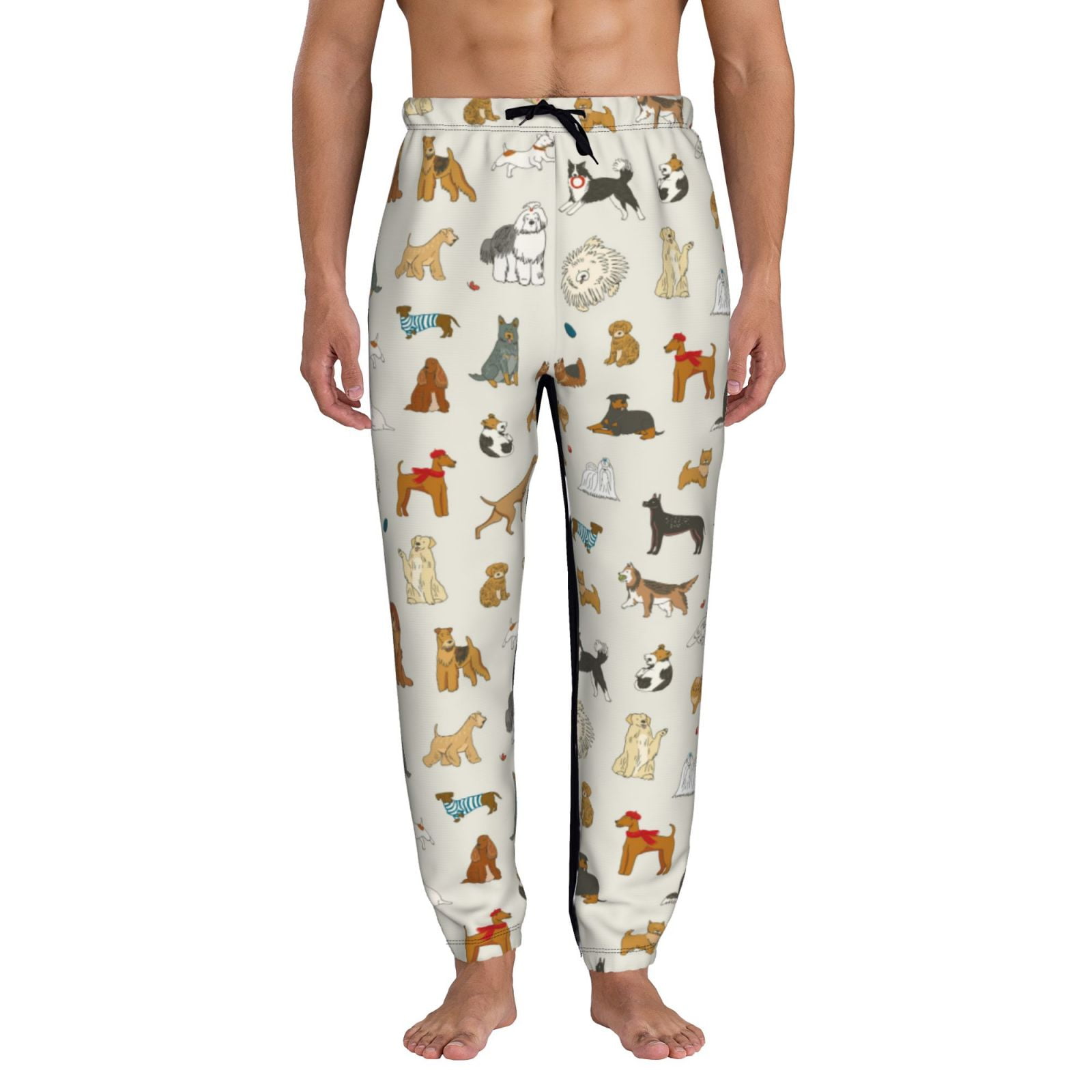 Adobk Dogs Funny Pets Print Men's Sweatpants Tapered Joggers for Men Athletic Pants for Workout ...