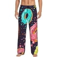 Adobk Donuts1 Print Men's PolySpandex Jersey Knit Pajama Sleep PantsX