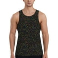 Adobk Doodle Dinosaur Print Men's Workout Tank Tops Sleeveless Mesh
