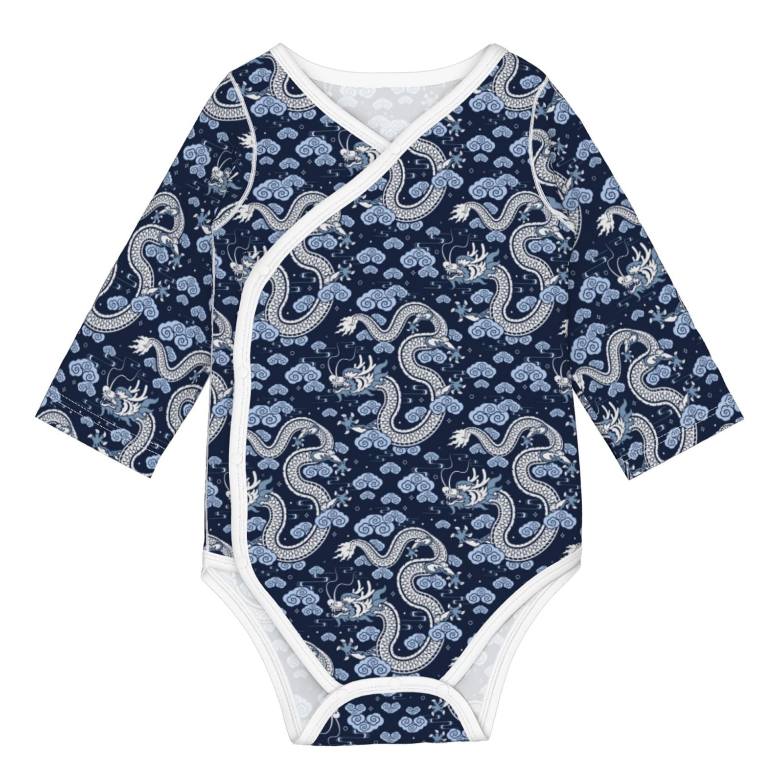 Adobk Dragon Print Baby Long-Sleeve Bodysuit Baby Clothes Newborn Girl ...