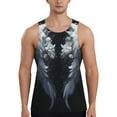 Adobk Elegant Feathered Floral Wings Print Men's Workout Tank Tops