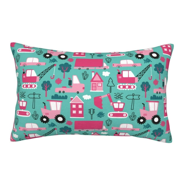 Adobk Excavator Print Pillowcases Cotton Queen Pillow Cases,16"x24