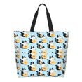 Adobk FUNNY CAT IS DRINKING WATER Print Stylish Canvas Tote Bag with an
