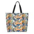 Adobk Fashionable Paisley Print Stylish Canvas Tote Bag with an
