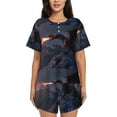 Adobk Fire Breathing Dragon Twilight Print Women Pajamas Sets for Short