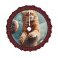 Adobk Floating Cat And Donuts Print Christmas Tree Skirt Party