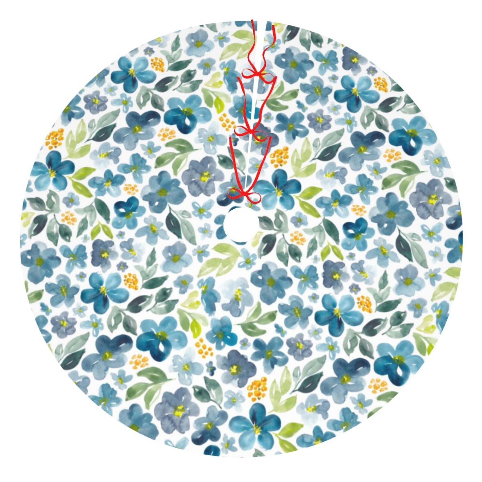 Adobk Floral In Blue Print Christmas Tree Skirt Christmas Tree