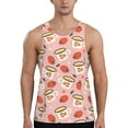 Adobk Floral Mugs And Strawberries Print Men's Workout Tank Tops
