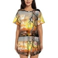 thumbnail image 1 of Adobk Follow Your Dream Dreamcatcher Print Women Pajamas Sets for Short-Sleeved，Shorts Comfy Pjs Casual Lounge Sets Sleepwear with Pockets-3X-Large, 1 of 6
