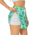 Adobk Frogs And Aquatic Plants Print Women's Workout Shorts for