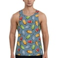 Adobk Fruit Ice Cream Print Men's Workout Tank Tops Sleeveless Mesh