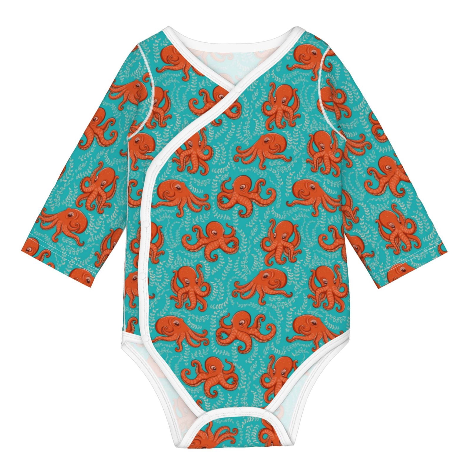 Adobk Fun Octopus Print Baby LongSleeve Bodysuit Baby Clothes Newborn