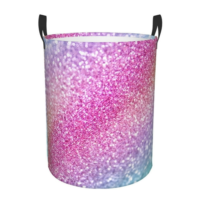 Adobk Fun Rainbow Pink Print Laundry Basket,irty Clothes Hamper with
