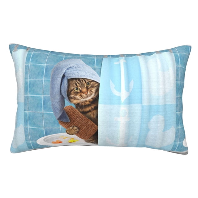 Adobk Funny Cat Taking A Bath Print Pillow Cases Standard Size Funny Adobk funny cat taking a bath print pillow cases standard size funny