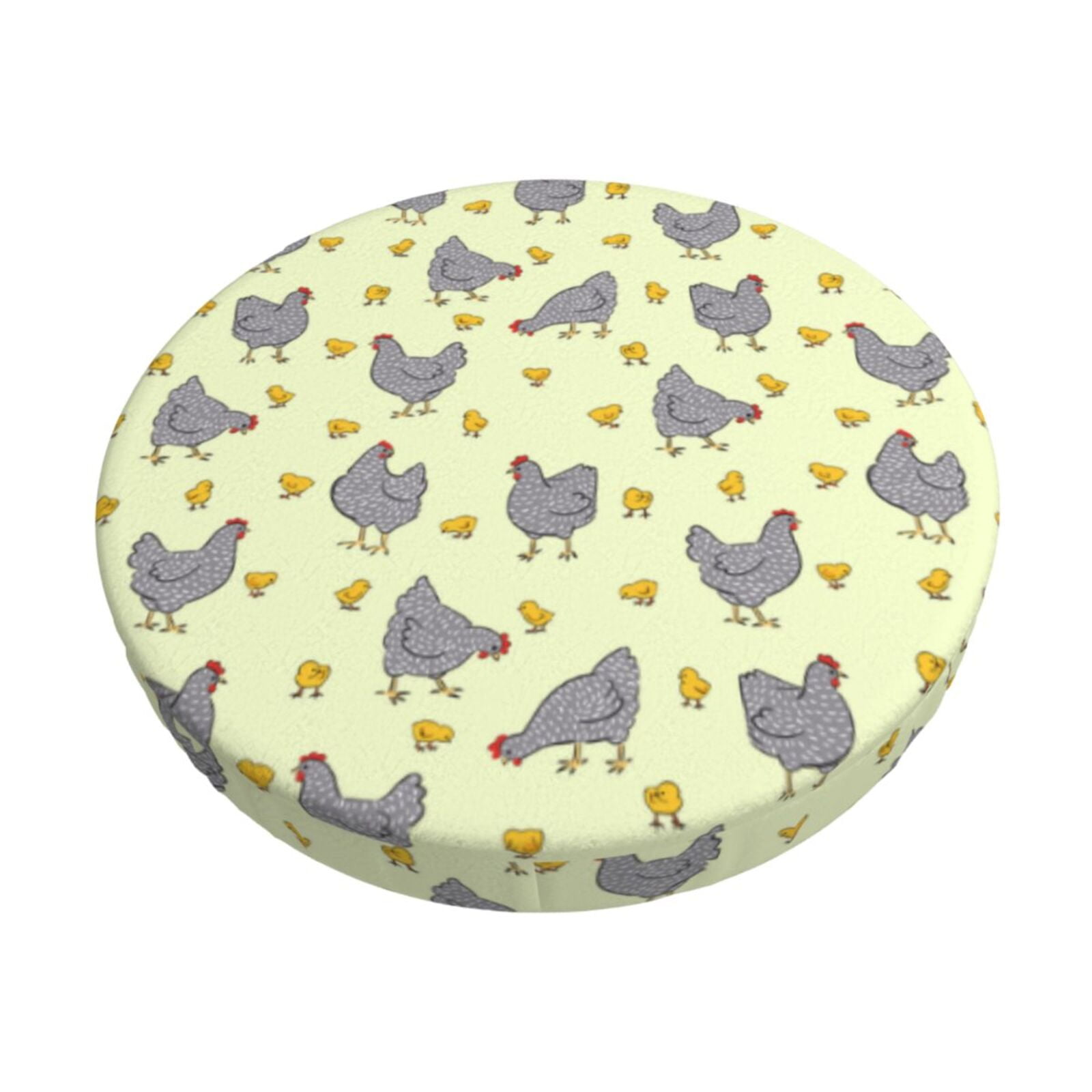 Adobk Funny Chicken Round Bar Stool Covers Super Soft and Washable
