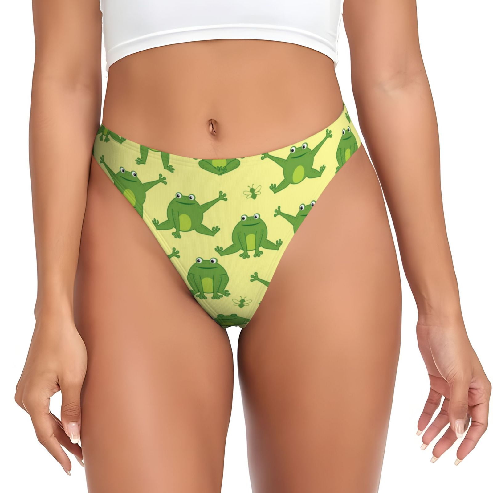 Adobk Funny Frogs Print Seamless Women Underwear Thongs,No Show Ladies ...