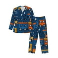 Adobk Funny Steam Train Print Mens Pajamas Set Long Sleeve Soft Pajamas