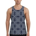 Adobk Geometry Flower Print Men's Workout Tank Tops Sleeveless Mesh