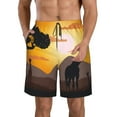 thumbnail image 1 of Adobk Giraffes Of The African Savannah Print Men's Swim Trunks Hawaiian Bathing Suit Swimsuits Beach Shorts with Pockets-3X-Large, 1 of 6