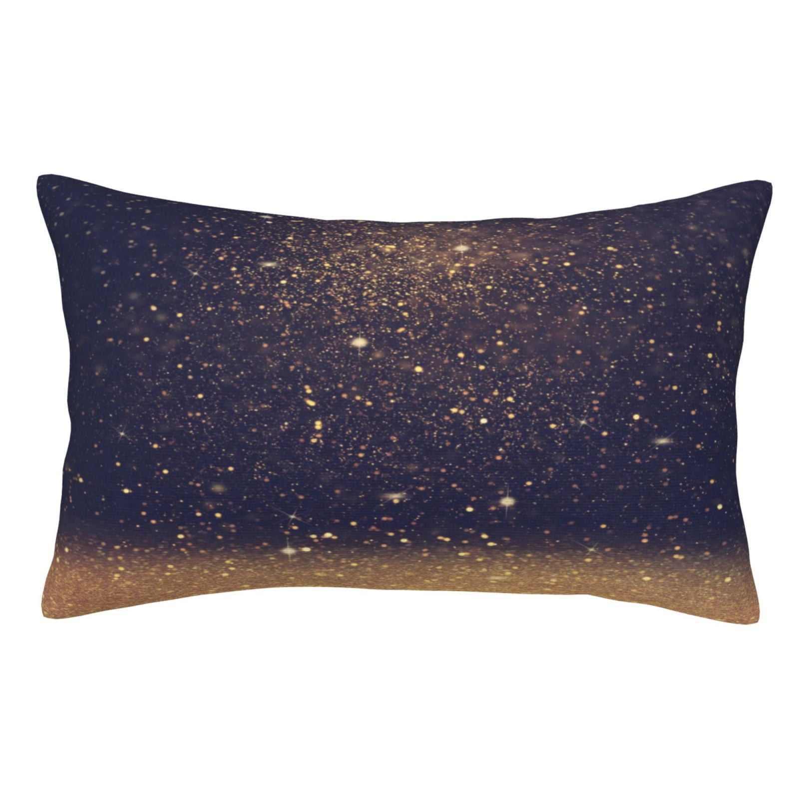 Adobk Gold Black Glitter Print Pillow Cases Standard Size,Gold Black