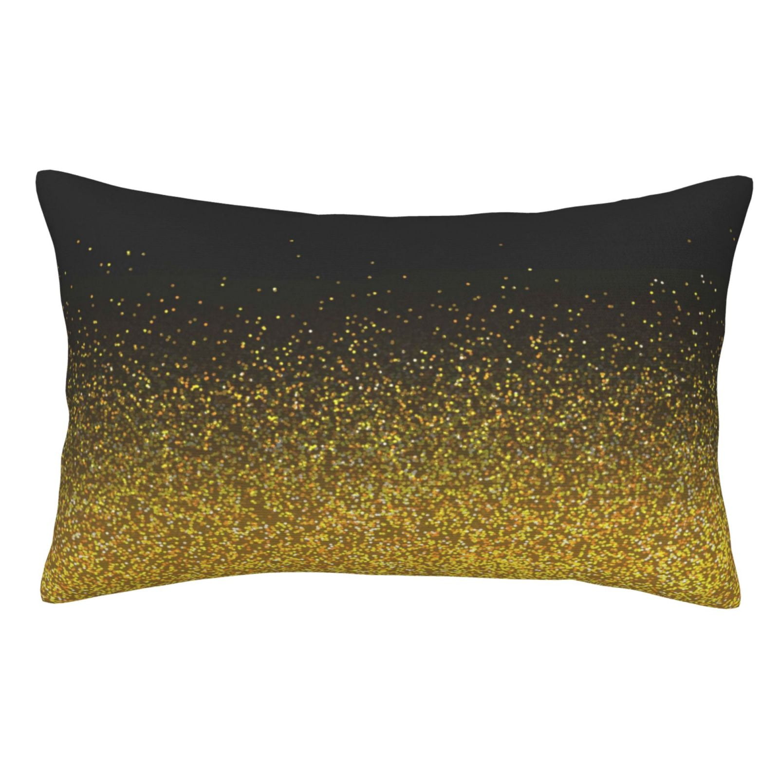 Adobk Gold Glitter Gradient Print Pillow Cases Standard Size,Gold