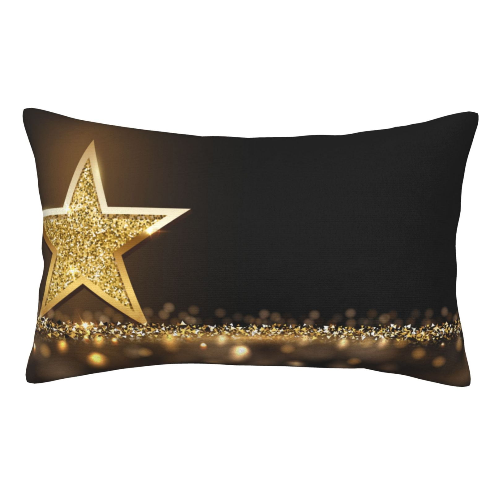 Adobk Gold Glittering Stars Print Pillow Cases Standard Size