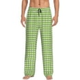 Adobk Green Gingham Print Men's PolySpandex Jersey Knit Pajama Sleep