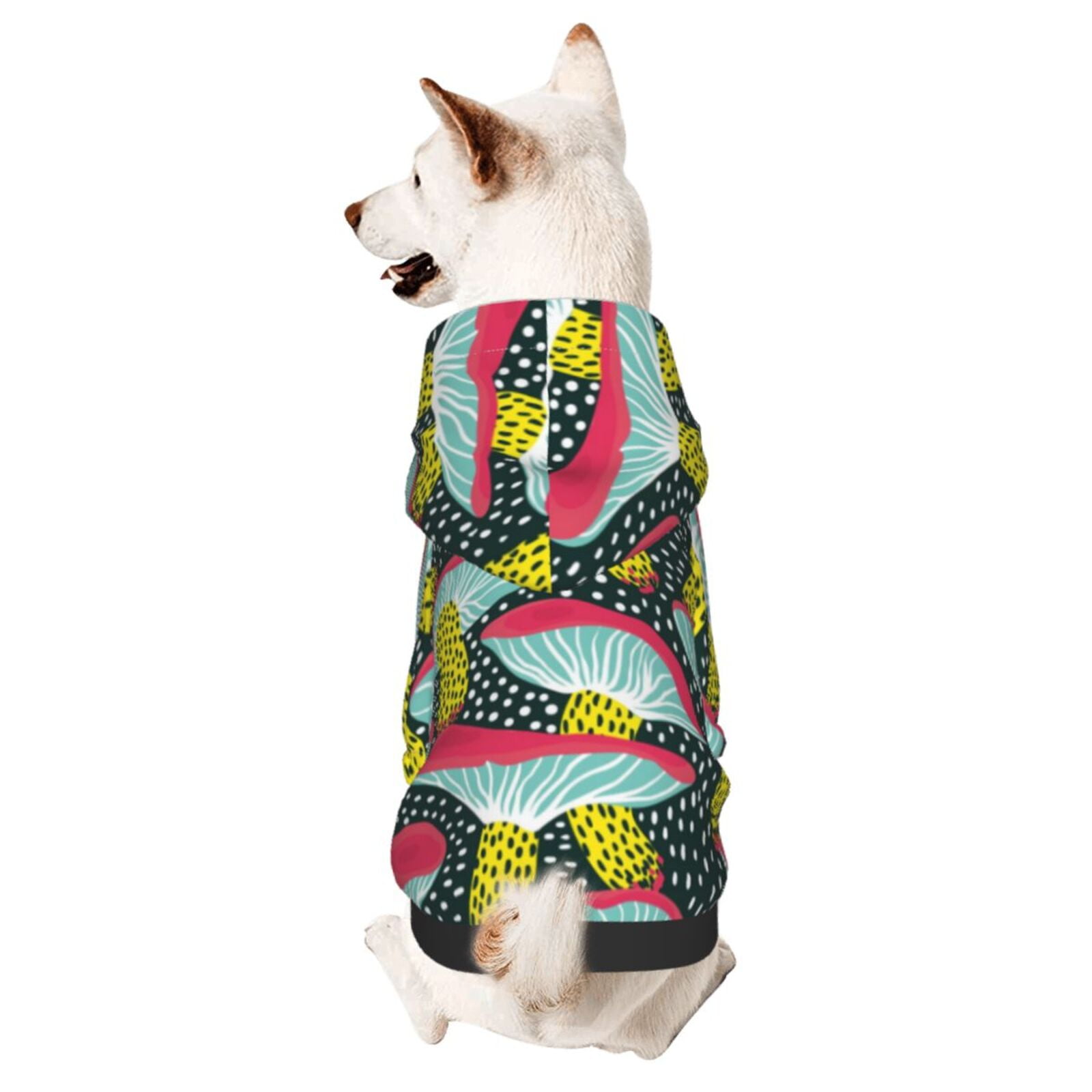 Adobk Green Mushroom Print Dog Hoodie Dog Sweater Stylish Dog Clothes