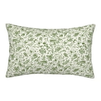 Adobk Green Rabbit Print Pillowcases Cotton Queen Pillow Cases,16"x24",Soft and Breathable
