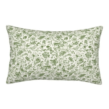 Adobk Green Rabbit Print Pillowcases Cotton Queen Pillow Cases,16"x24",Soft and Breathable