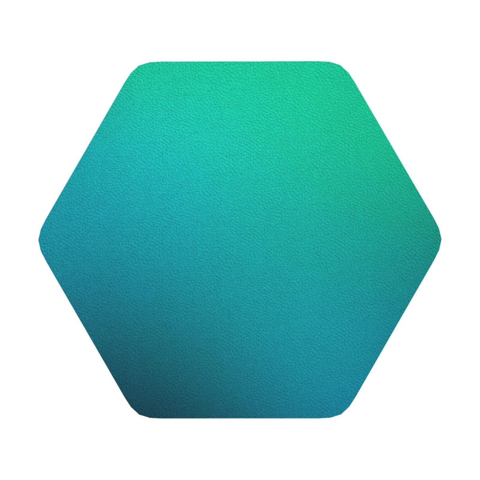 Adobk Green Turquoise Teal Print Leather Coasters for Drinks(6 Pack