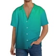 Adobk Green Turquoise Teal Print Men's Casual Button Down Shirt Summer