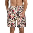 Adobk Guitar Skull rock Print Men's Swim Trunks Hawaiian Bathing Suit