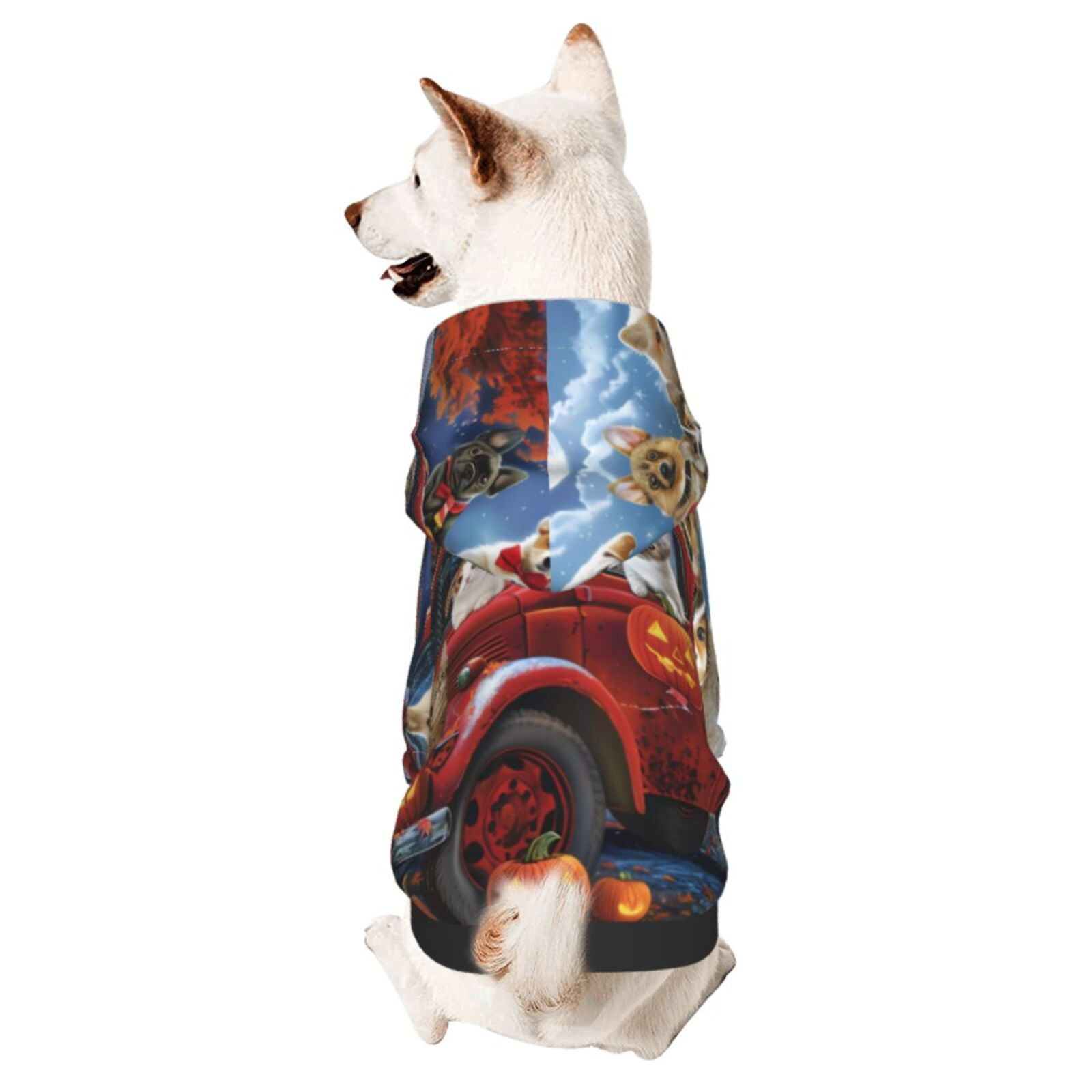 Adobk Halloween Pets Pumpkins Print Dog Hoodie Dog Sweater Stylish Dog