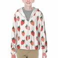 Adobk Hand Drawn Strawberry Print Rash Guard Long Sleeve UPF 50+ UV