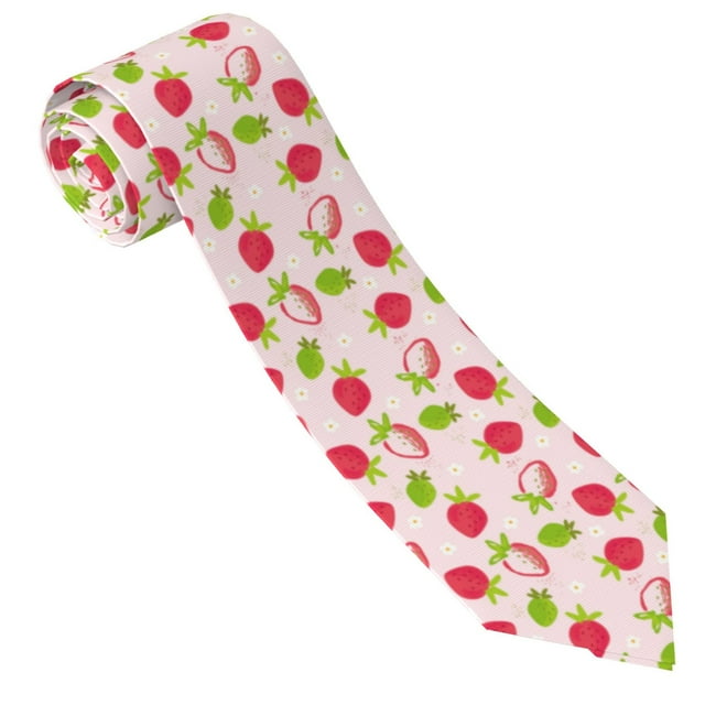 Adobk Hand Drawn Strawberry Print Tie For Men Necktie Neck Ties,Mens ...